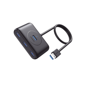 HUB USB-A 3.0 4 en 1 | 4 Puertos USB-A 3.0 (5Gbps) | Entrada USB-C (PD 5V2A) | Cable de 1 Metro | Indicador Led | Ideal para
