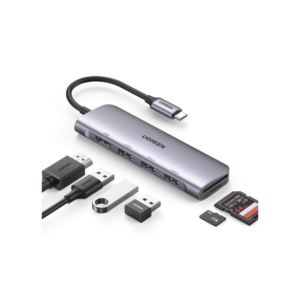 HUB USB-C (Docking Station) 6 en 1 | HDMI 4K@30Hz | 3 Puertos USB 3.0 | Lector Tarjeta SD + Micro SD (TF) Uso Simultáneo |