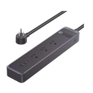 Regleta con Protector Contra Sobretensiones | 3 Salidas de CA NEMA 5-15R | 1 Salida USB-C PD de 30 W | 2 Puertos USB-A |