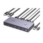 Conmutador KVM DisplayPort 8K | DP 1.4 | 2 Entradas 1 Salida | 4 Puertos USB 3.0 (3 USBA *1 USBC) | Soporta 8K@60Hz | HDR |