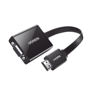 Adaptador HDMI a VGA / Resolución 1080P / Audio 3.5mm / Con Puerto Micro USB para Alimentación / Plug & Play / No Requiere