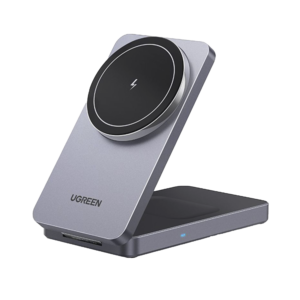 Cargador Inalámbrico 2 en 1 20W / Tecnología Qi2 15W Certificada / Carga Simultánea iPhone y AirPods / Ángulo Ajustable 70°