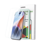 Protector de pantalla UGREEN HD con marco de instalación para iPhone 16 Pro (paquete de 2)
