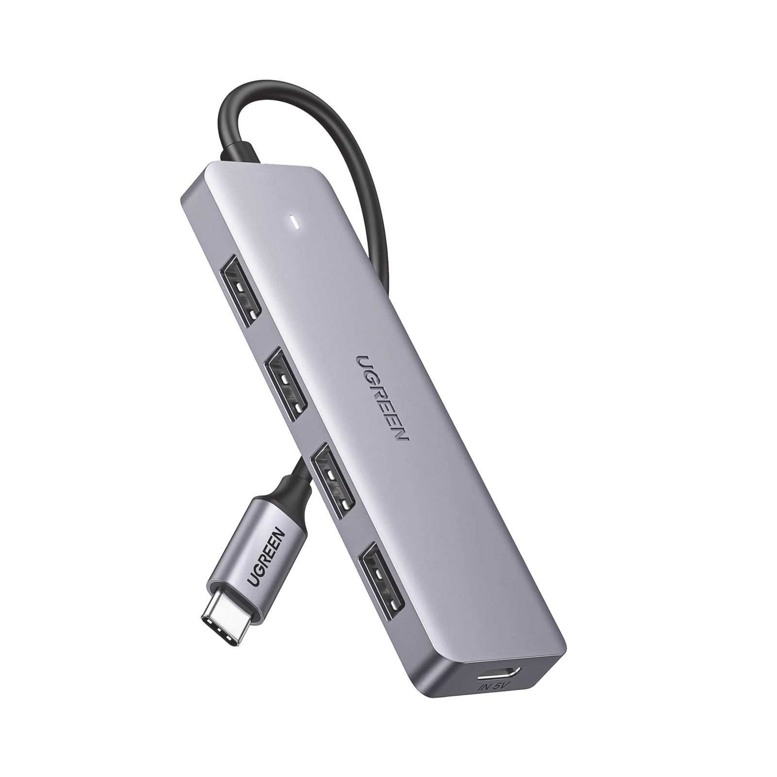 HUB USB-C 3.0 4 EN 1 | 4 Puertos USB-A (5Gbps) | Carcasa ABS + PC | Soporta OTG | Luz Indicadora LED | Compatible con iPhone