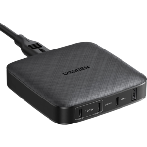 Cargador de escritorio de 100W / 4 Puertos de Carga Rápida / 4 USB-C / 2 USB-A / Tecnología GaN II +SIC / Power Delivery 3.0