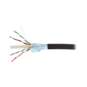 Bobina de Cable Blindado F/UTP de 4 Pares, Para Exterior con Gel, Cat6A (23 AWG), Industrial para Climas Extremos, Enterrado