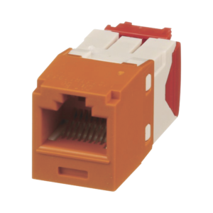 Conector Jack RJ45 Estilo TG, Mini-Com, Categoría 5e, de 8 Posiciones y 8 Cables, Color Naranja