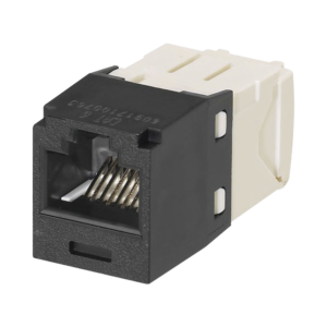 Conector Jack RJ45 Estilo TG, Mini-Com, Categoría 6, de 8 Posiciones y 8 Cables, Color Negro