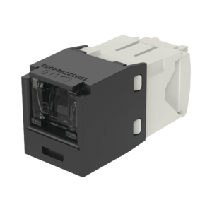 Conector Jack RJ45 Estilo TG con Ventana, Mini-Com, Categoría 6, de 8 Posiciones y 8 Cables, Color Negro