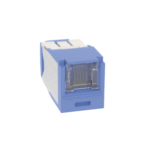 Conector Jack RJ45 Estilo TG con Ventana, Mini-Com, Categoría 6A, de 8 Posiciones y 8 Cables, Color Azul