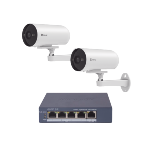 Kit de cámaras PoE Para Uso en Exterior / PoE Estandar Af / 2 piezas CS-H5/3MP/ 1 Pieza de Switch DS-3E1505P-EI/M / Vision