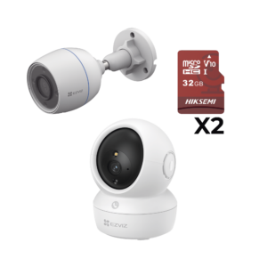 Kit de cámaras WiFi / Incluye 1 pieza CSH6C/3MP Para Uso en Interior / 1 pieza CS-H3C Para Uso en Exterior / 1 PZA Micro SD