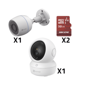 Kit de cámaras WiFi / Incluye 1 pieza CS/H6C/5MP Para Uso en Interior / 1 pieza CS-H3C Para Uso en Exterior / 1 PZA Micro SD