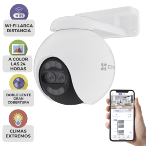 Cámara PT / Wi-Fi / Lente Dual / Panorámica 360° / Resolución 4K / Visión Nocturna ColorFULL / IA Detección de Humanos y
