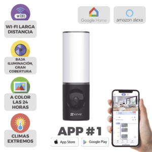Cámara IP 4 Megapíxel / Wi-Fi / Lampara Integrada / Audio de dos vías / Imágen Nocturna a Color / Detección Humana / Audios