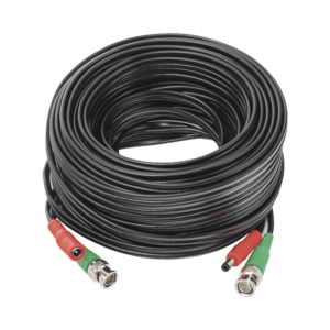 Cable Coaxial (BNC RG59) + Alimentación / SIAMES / 20 Metros (65.62 Pies) / 100% COBRE / Para Cámaras 4K / Uso Interior y