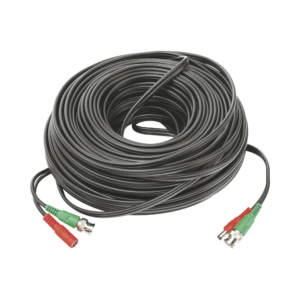 Cable Coaxial (BNC RG59) + Alimentación / SIAMES / 50 Metros (164 Pies) / 100% COBRE / Para Cámaras 4K / Uso Interior y