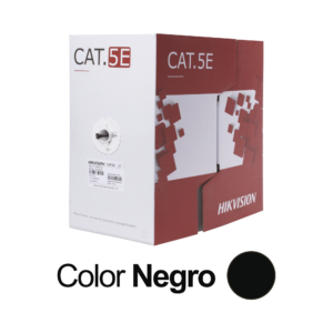 Bobina de Cable UTP 305 Metros (1000 Pies) / Cat 5E (24 AWG) / Color Negro / PE / Uso en Exterior / 100% Cobre