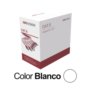 Bobina de Cable UTP 305 Metros (1000 Pies) / Cat 6 (24 AWG) / Color Blanco / PVC (CM) / Uso en Interior / CCA (Cobre con