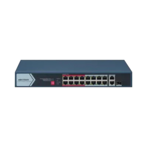 Switch PoE+ / No Administrable / 16 Puertos 10/100 Mbps PoE+ / 2 Puertos 1000 Mbps Uplink / 1 Puerto SFP Uplink / Modo