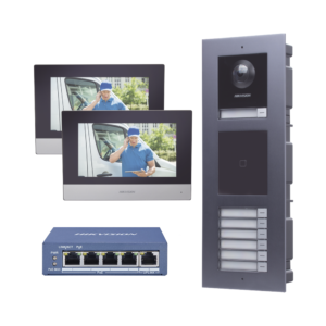 KIT de Videoportero IP para 7 DEPARTAMENTOS con llamada a App de Smartphone y Lector de Tarjetas EM / 2da Generación