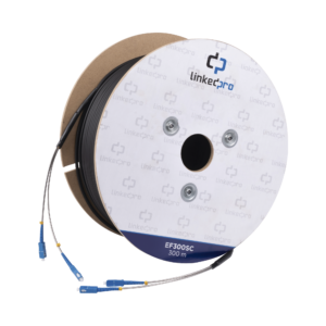 Carrete de Fibra Óptica Monomodo con Conectores SC-SC Duplex, Reforzada con Kevlar, de 300 Metros (984.25 Pies), Para