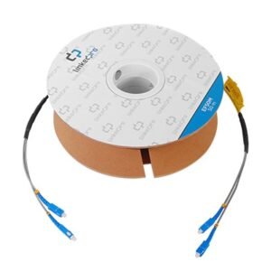Carrete de Fibra Óptica Monomodo con Conectores SC-SC Duplex, Reforzada con Kevlar, de 50 Metros (164.04 Pies), Para