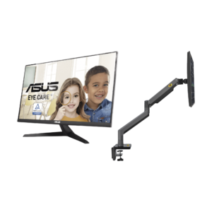 Kit de Montaje de Escritorio Articulado + Monitor Profesional Ultra Delgado 27? Full HD