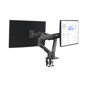 Montaje de Escritorio articulado para 2 monitores de 27-34 / Soporta hasta 16 kg por brazo/ Vesa 75 x 75 / 100 x 100 / Acero