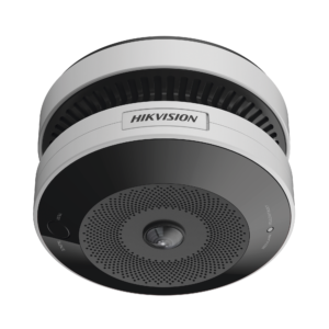 (HikFire) Mini Fisheye IP 4 Megapixel con Detector de Humo Puntual / Autónomo / Entrada y Salida de Alarma / 15 mts IR / PoE