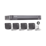 (MICRÓFONO INTEGRADO) KIT TURBOHD 5 Megapixel / DVR 4 Canales / 4 Cámaras Bala con Micrófono Integrado (exterior 2.8 mm)