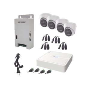 Kit HiLook Audio Bidireccional TurboHD 1080p / DVR 4 Canales / 4 Cámaras Eyeball (Exterior) con Bocina y Microfóno Integrado