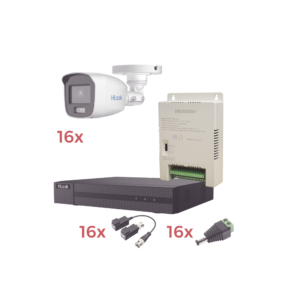 Kit TurboHD 1080p Lite / DVR 16 Canales / 16 Cámaras Bala Exterior ( 2.8mm) con ColorVu + Micrófono Integado / Transceptores
