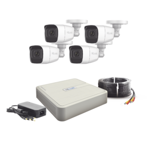 (MICRÓFONO Integrado) Kit TurboHD 1080p Lite / DVR 4 canales / Audio por Coaxitron / 4 Cámaras Bala de Policarbonato con