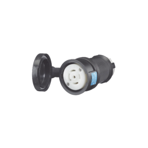 Conector Industrial con Bloqueo de Media Vuelta / 30 A 120/208 V CA / Nema L21-30R / 4 Polos 5 Hilos / Color Blanco y Negro