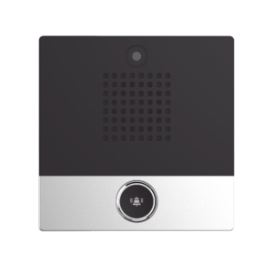 Mini video Intercomunicador para hotelería y hospitales, con diseño elegante, PoE, cámara 1Mpx, 1 botón, 1 relevador