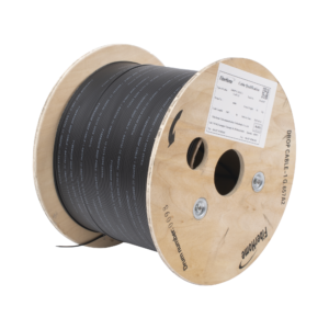 Carrete de 1 km de Fibra Óptica Drop, Interior/Exterior G.657A2 Monomodo de 1 Hilo (Unifibra), Dieléctrica, Forro Negro