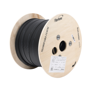 Carrete de 1 km de Fibra Óptica Aérea Mini Figura 8 G.657A2 Tipo Drop, Monomodo de 2 Hilos (Bifibra), Diseñada para