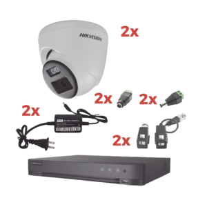 Kit Audio Bidireccional TurboHD 1080p / DVR 4 Canales / 2 Cámaras Eyeball (Exterior) con Bocina y Microfóno Integrado / 2