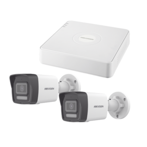 Kit IP 1080p (2 Megapixel) / NVR de 4 Canales con 4 Puertos PoE / 2 Cámaras Bala IP con Microfono Integrado / ColorVu Lite y