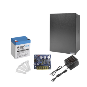 Kit con fuente PLB3 con salida de 12 Vcc a 4 Amper, incluye transformador y batería de 12 V a 5.5 Amper