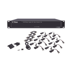Kit de TRANSCEPTOR ACTIVO DE 16 Canales / VIDEO+PODER en un solo Cable UTP / 150m en 4K, 200m en 5 MP/ Envía 36 Vcc y recibe
