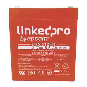 Batería de respaldo 12 V 5.5 Ah AGM | Certificada UL94-V0 Retardante a la Flama | Especial para Seguridad Electrónica | Vida