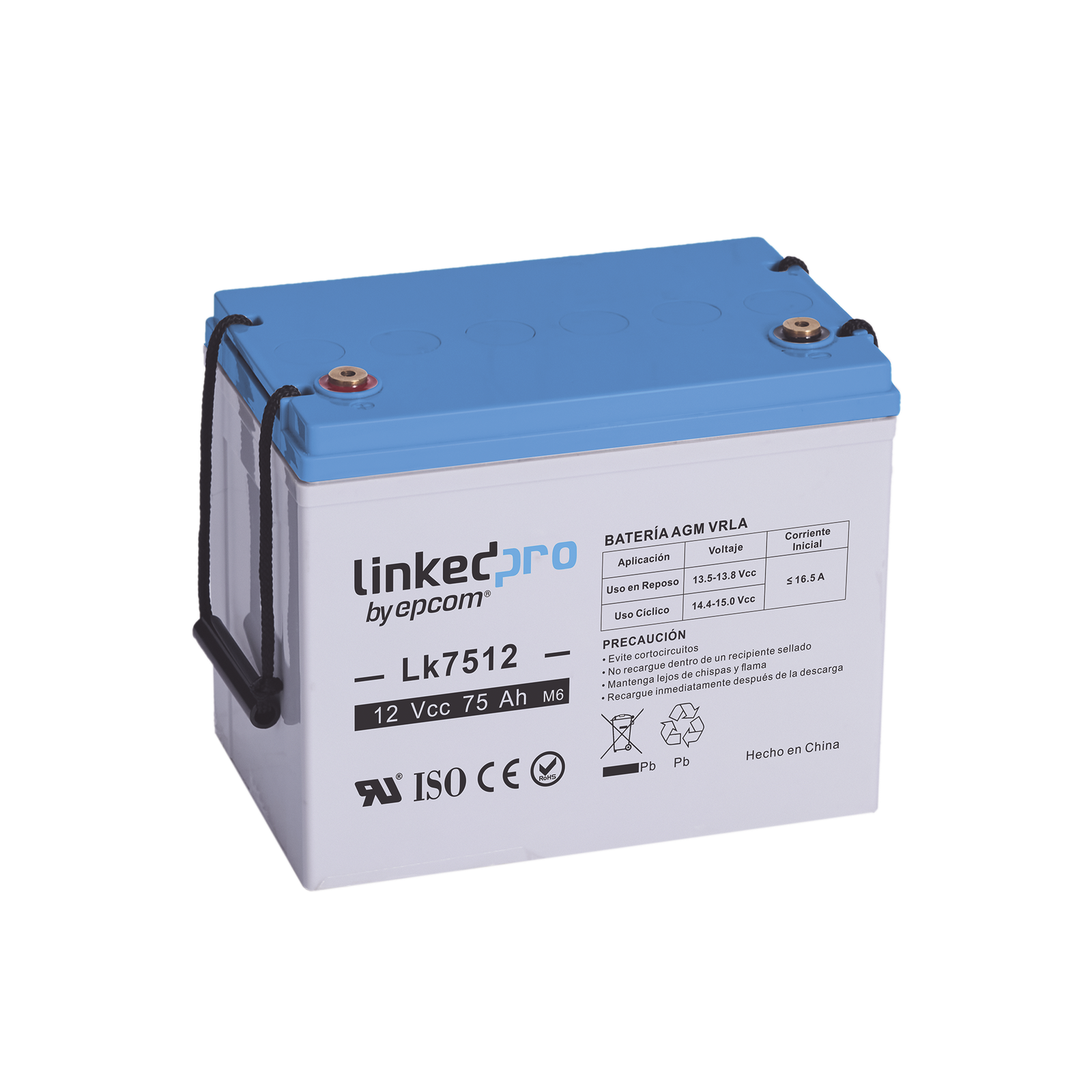 Batería de respaldo 12 V 75 Ah AGM | Certificada UL94-HB Retardo a la flama básica | Especial para equipo electrónico
