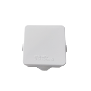 Caja de Conexiones Impermeable IP55 con 4 Entradas, 80 x 80 x 50 mm, para Instalaciones Industriales, Comerciales y
