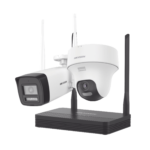 Kit IP Inalámbrico 2 Megapíxel / NVS 4 Canales / 1 Cámara Bala Exterior + 1 Cámara Turret Interior con Lente 2.8 mm y Dual