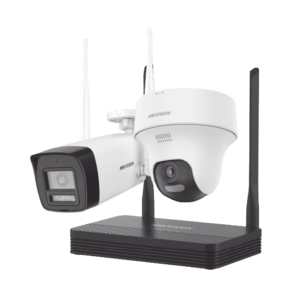 Kit IP Inalámbrico 4 Megapixel / NVS 4 Canales / 1 Cámara Bala Exterior + 1 Cámara Turret Interior con Lente 2.8 mm y Dual