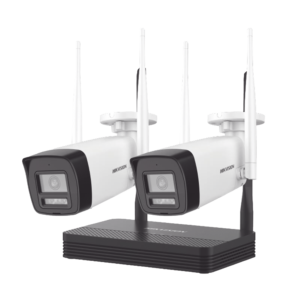 Kit IP Inalámbrico 4 Megapixel / NVS 4 Canales / 2 Cámaras Bala para Exterior con Lente 2.8 mm y Dual Light (30 mts IR + 30