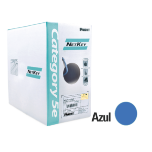 Bobina de Cable UTP 305 Metros (1000 Pies) de Cobre, NetKey, Azul, Categoría 5e (24 AWG), PVC (CM), de 4 Pares (NUC5C04BU-CE)
