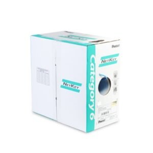 Bobina de Cable UTP de 305 Metros (1000 Pies) de Cobre, NetKey, Gris Claro, Categoría 6 (24 AWG), 1000Mbps, Riser (CMR), de